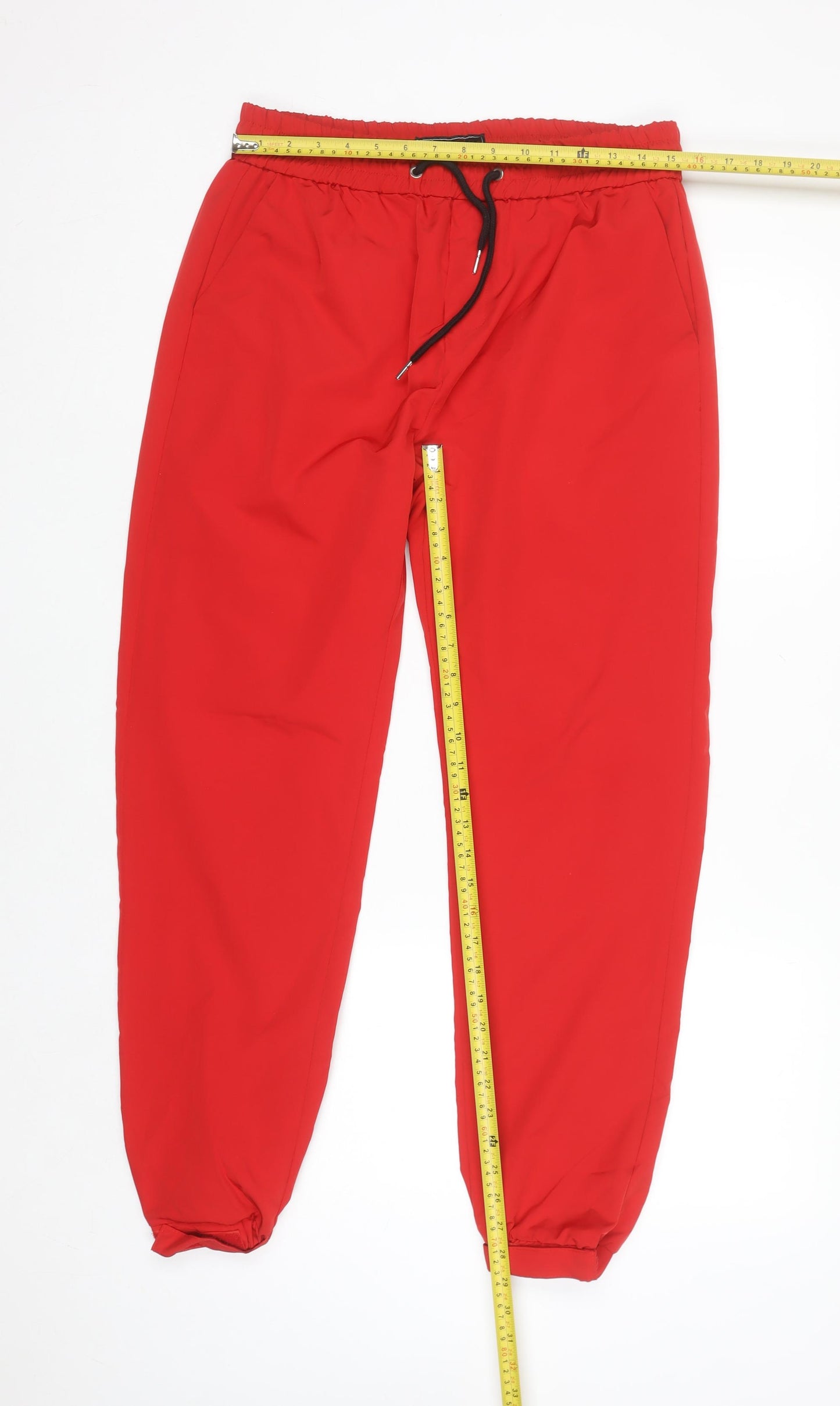 Liquor N Poker Men's Red Jogger Trousers M Elastic Waist
