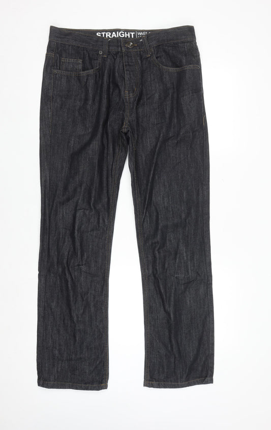 Denim Co Men Blue Straight Leg Jeans W34 L32 Cotton Denim