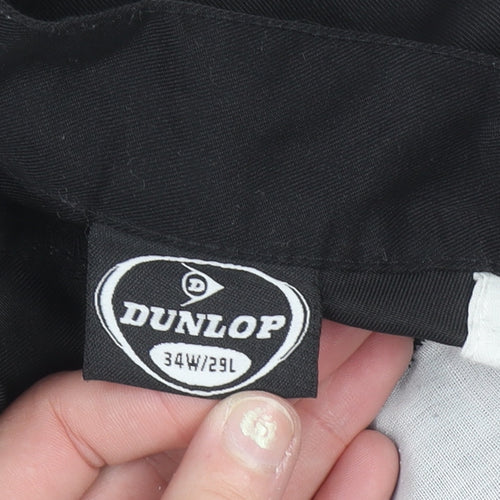 Dunlop Men's Black Regular Fit Polyester Work Trousers 34W 29L