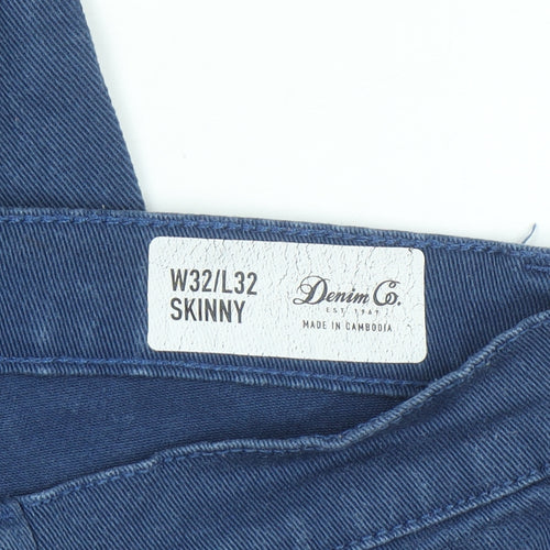 Denim Co. Men's Blue Skinny Jeans W32 L32 Stretch Denim