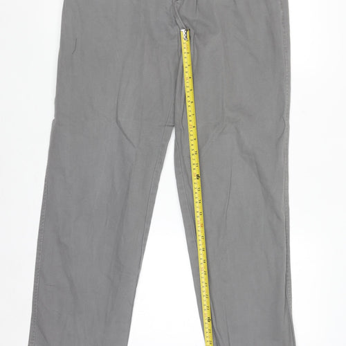 Original Khaki Co. Men's Grey Chino Trousers W32 L31 Cotton