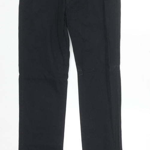 Denim Co. Men's Black Chino Trousers 32W 34L Regular Fit Cotton