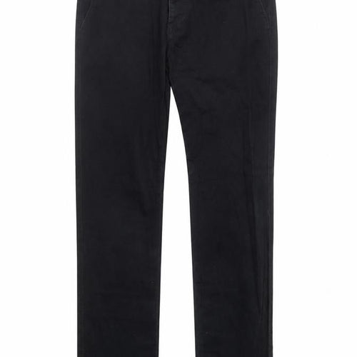 Denim Co. Men's Black Chino Trousers 32W 34L Regular Fit Cotton