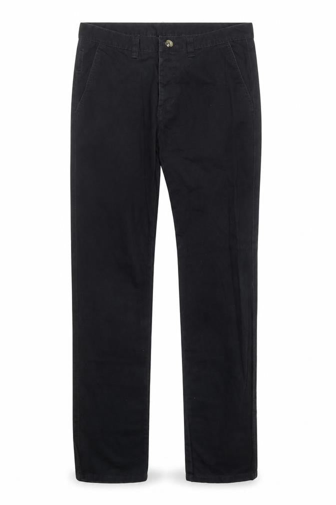 Denim Co. Men's Black Chino Trousers 32W 34L Regular Fit Cotton