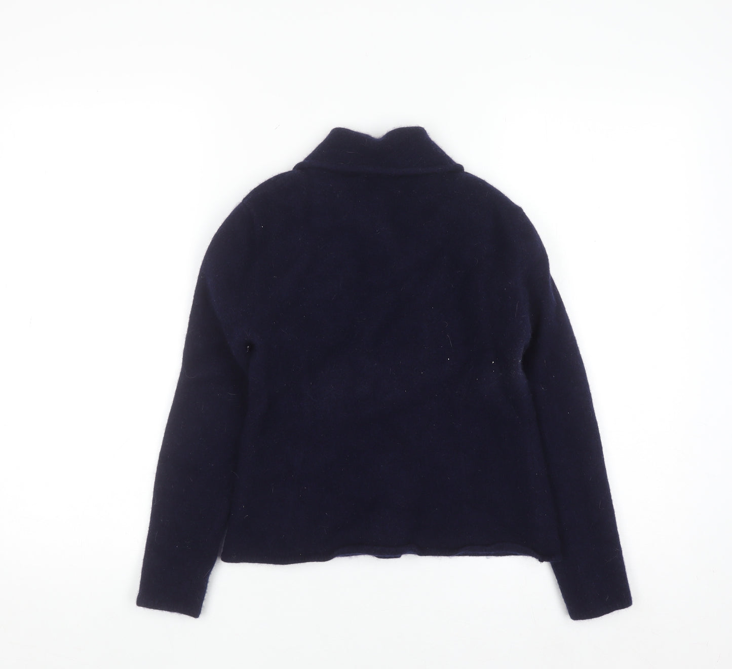 Zara Women's Blue Wool Pea Coat Jacket Size 12 Double-Breasted