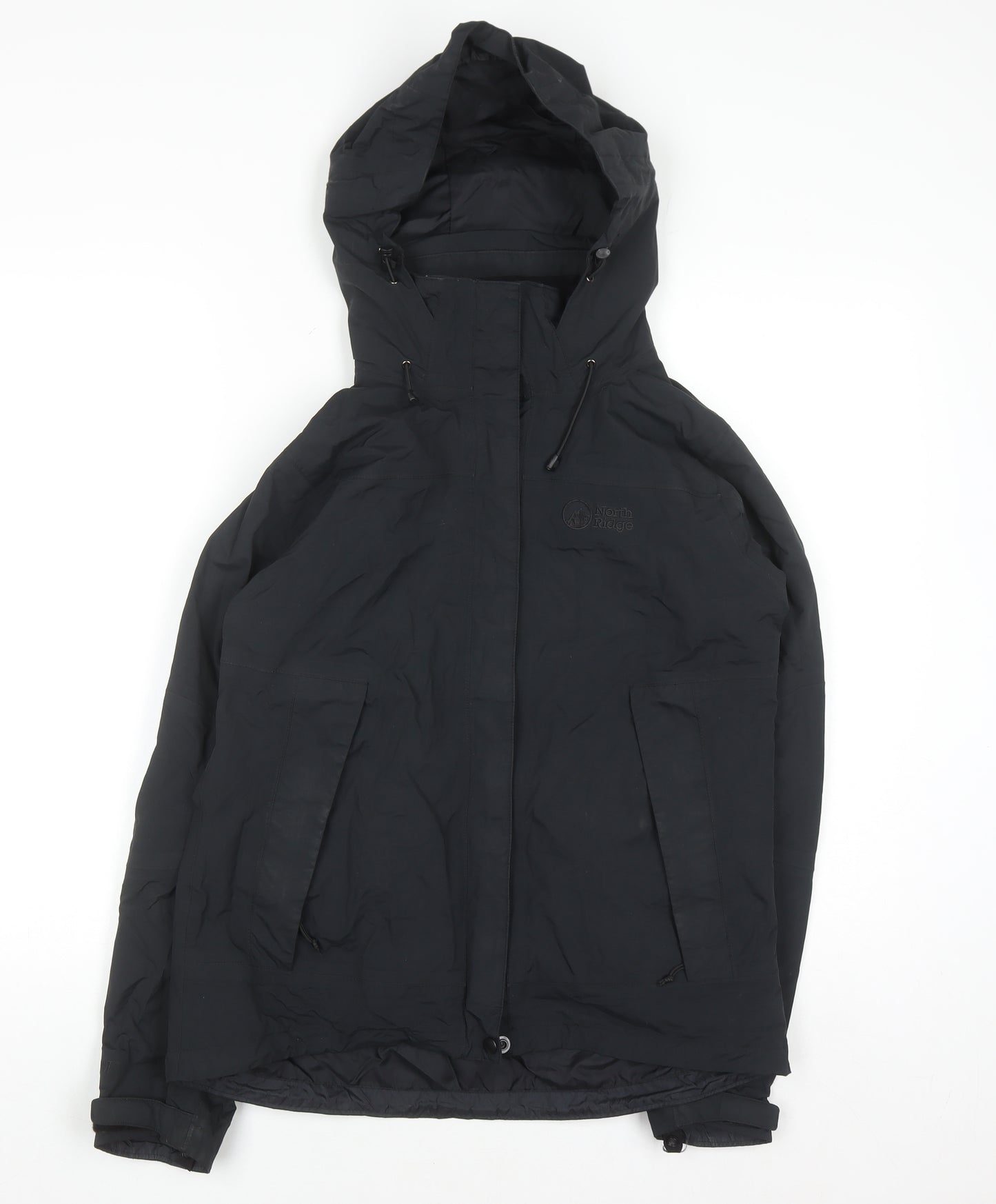 North Ridge Women's Black Hooded Parka Jacket Size 10 Waterproof