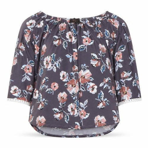 Amana Women’s Multicoloured Floral Off Shoulder Tunic Blouse Small
