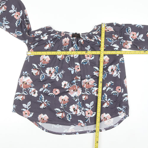 Amana Women’s Multicoloured Floral Off Shoulder Tunic Blouse Small