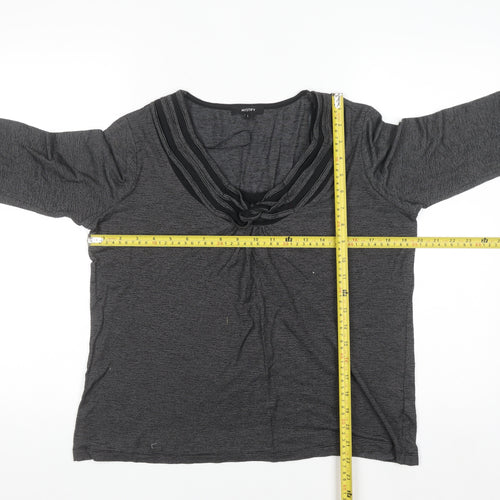 Mystify Women's Grey 3/4 Sleeve V-Neck Tunic Blouse Size L