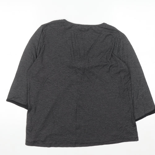 Mystify Women's Grey 3/4 Sleeve V-Neck Tunic Blouse Size L