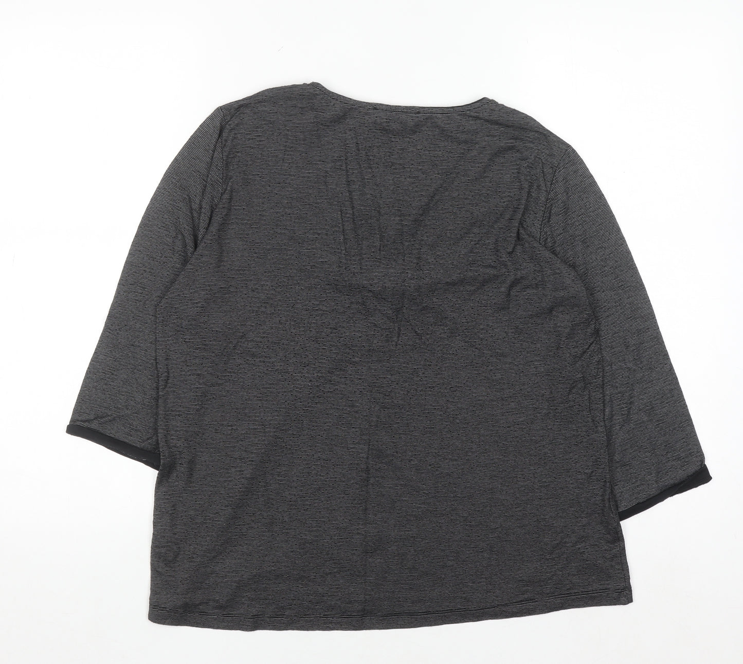 Mystify Women's Grey 3/4 Sleeve V-Neck Tunic Blouse Size L