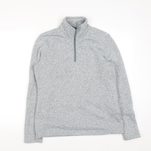 Mountain Warehouse Women Grey 1/4 Zip Fleece Sweatshirt UK 12