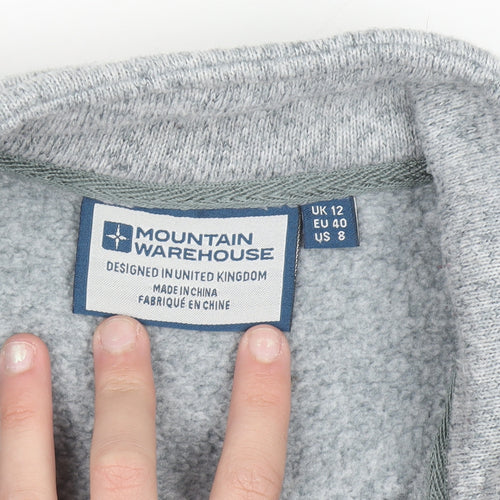 Mountain Warehouse Women Grey 1/4 Zip Fleece Sweatshirt UK 12