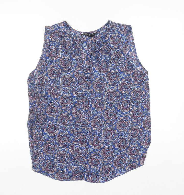Dorothy Perkins Women’s Blue Paisley Viscose Sleeveless Blouse UK 16