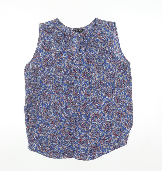 Dorothy Perkins Women’s Blue Paisley Viscose Sleeveless Blouse UK 16