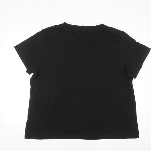 SHEIN Curve Women's Black 2XL Positive Quote Short Sleeve Cotton T-Shirt
