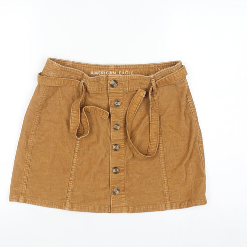American Eagle Women's Brown Corduroy A-Line Short Skirt Size 10