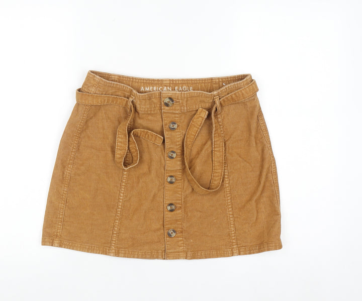 American Eagle Women's Brown Corduroy A-Line Short Skirt Size 10