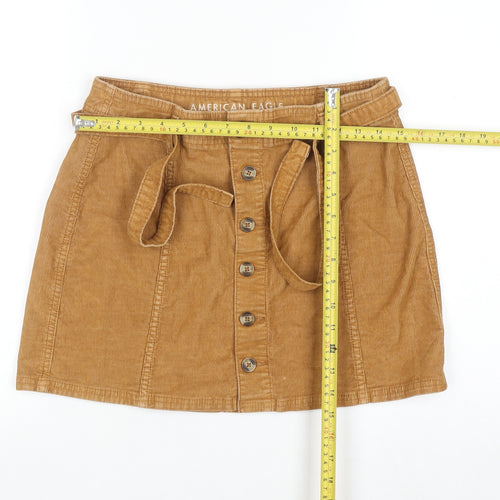 American Eagle Women's Brown Corduroy A-Line Short Skirt Size 10