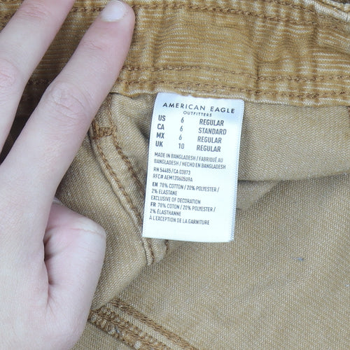 American Eagle Women's Brown Corduroy A-Line Short Skirt Size 10