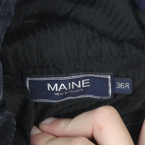 Maine New England Men's Black Corduroy Trousers 36R Regular Fit