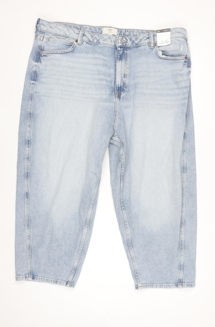 Marks and Spencer Men’s Blue Carrot Fit Ankle Jeans Size 24 Regular