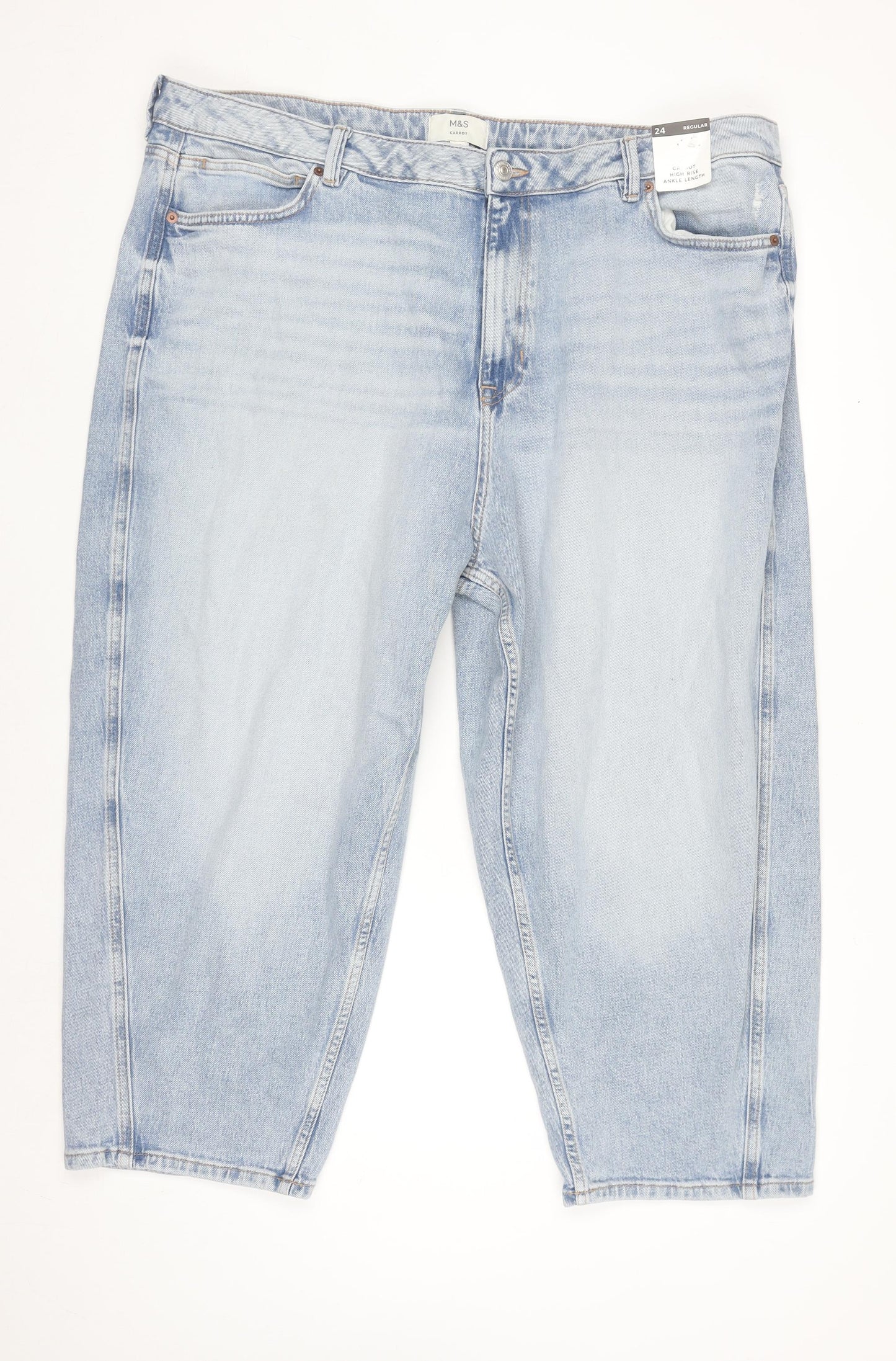 Marks and Spencer Men’s Blue Carrot Fit Ankle Jeans Size 24 Regular