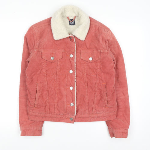 GAP Women’s Pink Corduroy Sherpa Lined Jacket XS Petite