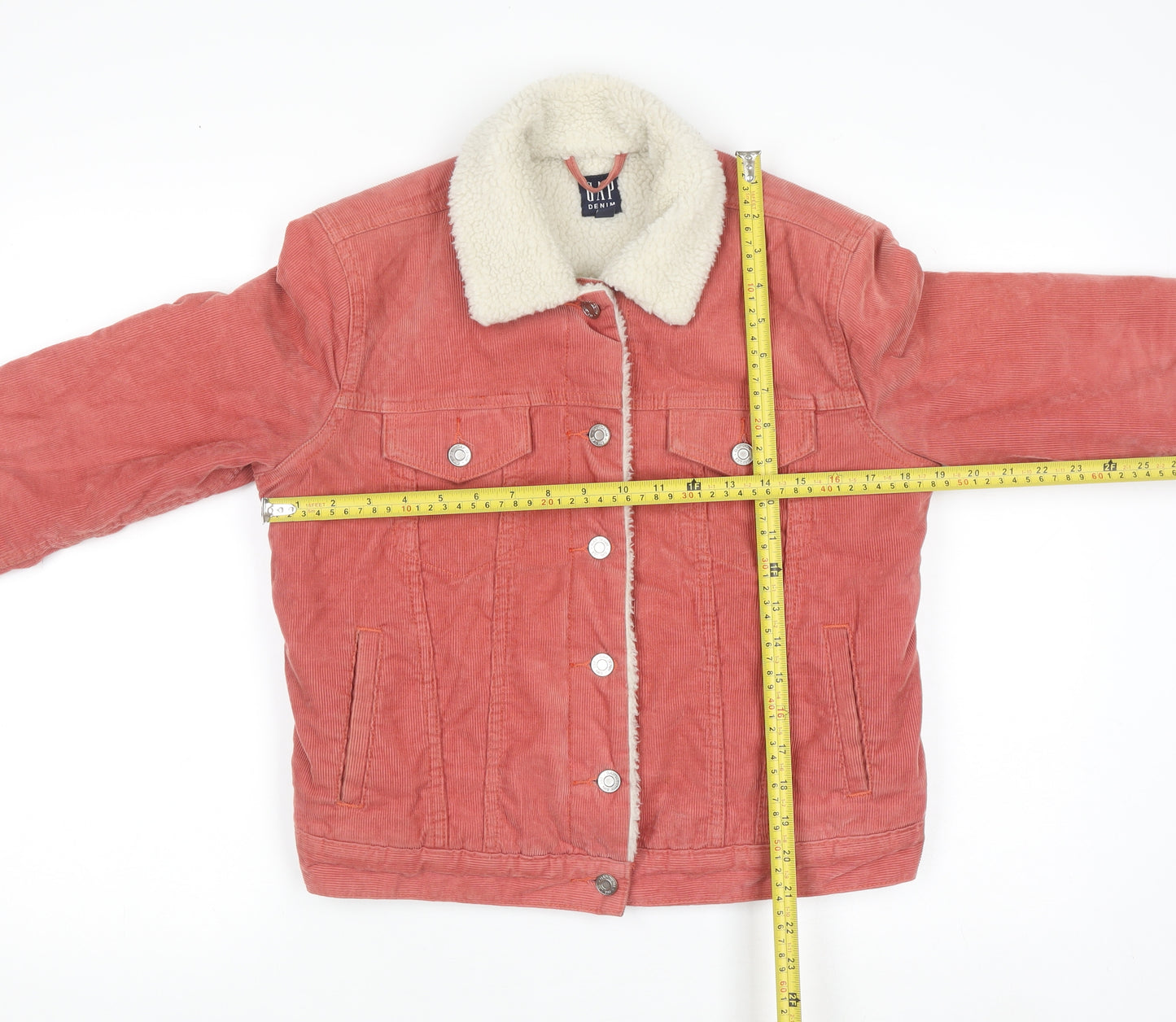 GAP Women’s Pink Corduroy Sherpa Lined Jacket XS Petite