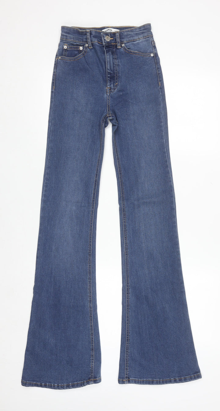 Pull & Bear Women's Blue Flared High Rise Stretch Jeans Size 4