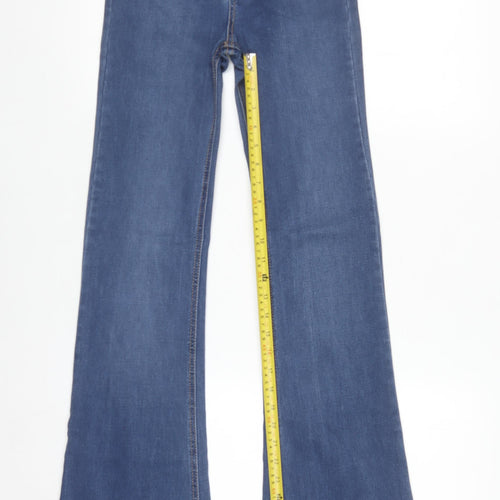 Pull & Bear Women's Blue Flared High Rise Stretch Jeans Size 4