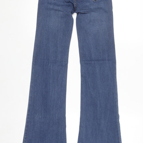 Pull & Bear Women's Blue Flared High Rise Stretch Jeans Size 4