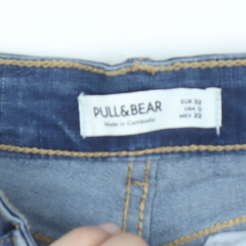 Pull & Bear Women's Blue Flared High Rise Stretch Jeans Size 4