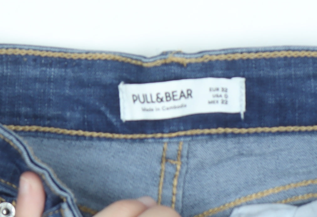 Pull & Bear Women's Blue Flared High Rise Stretch Jeans Size 4