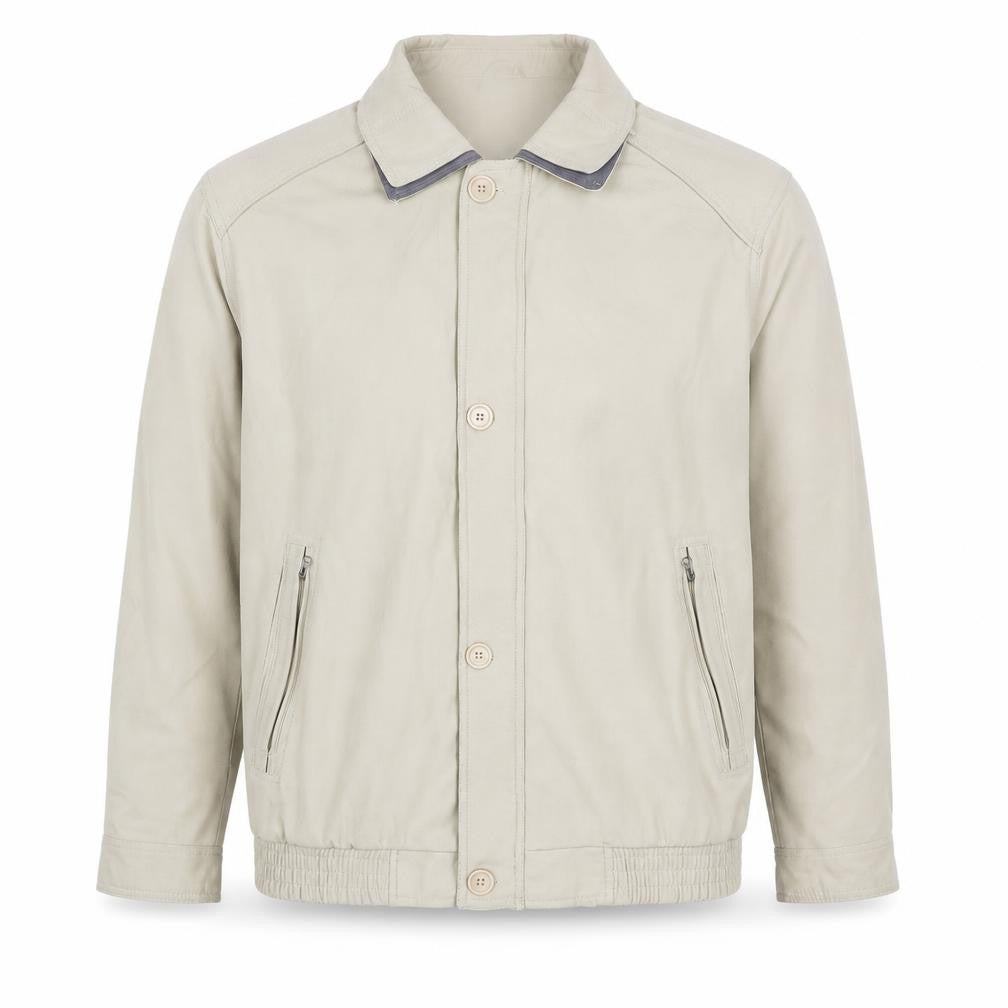 Front view of JBC Collection Men's Beige Polyester Nylon Lined Casual Jacket M