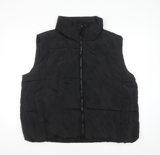 New Look Womens Black Puffer Gilet Waistcoat Size 18