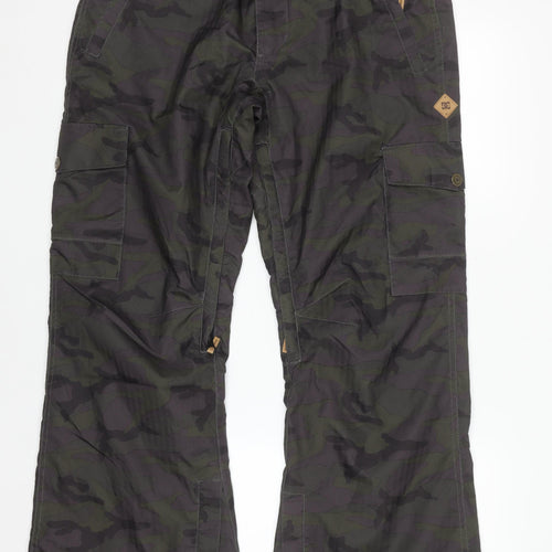 DC Mens Camouflage Green Cargo Snow Pants Waterproof M