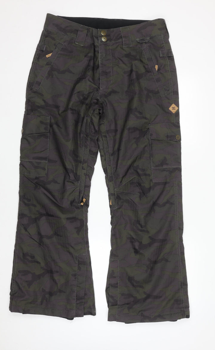 DC Mens Camouflage Green Cargo Snow Pants Waterproof M