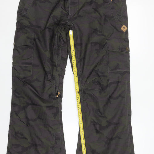 DC Mens Camouflage Green Cargo Snow Pants Waterproof M