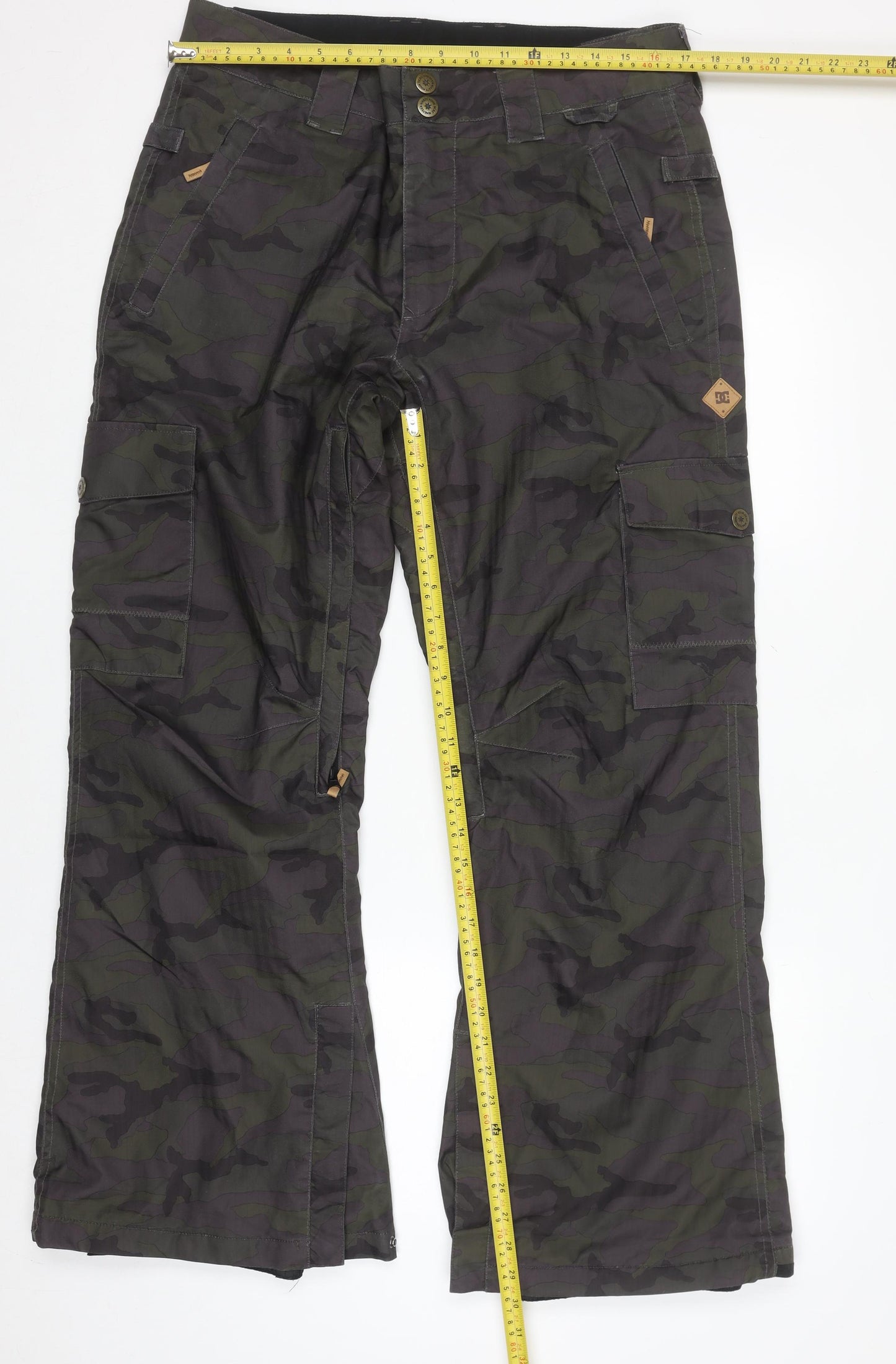 DC Mens Camouflage Green Cargo Snow Pants Waterproof M