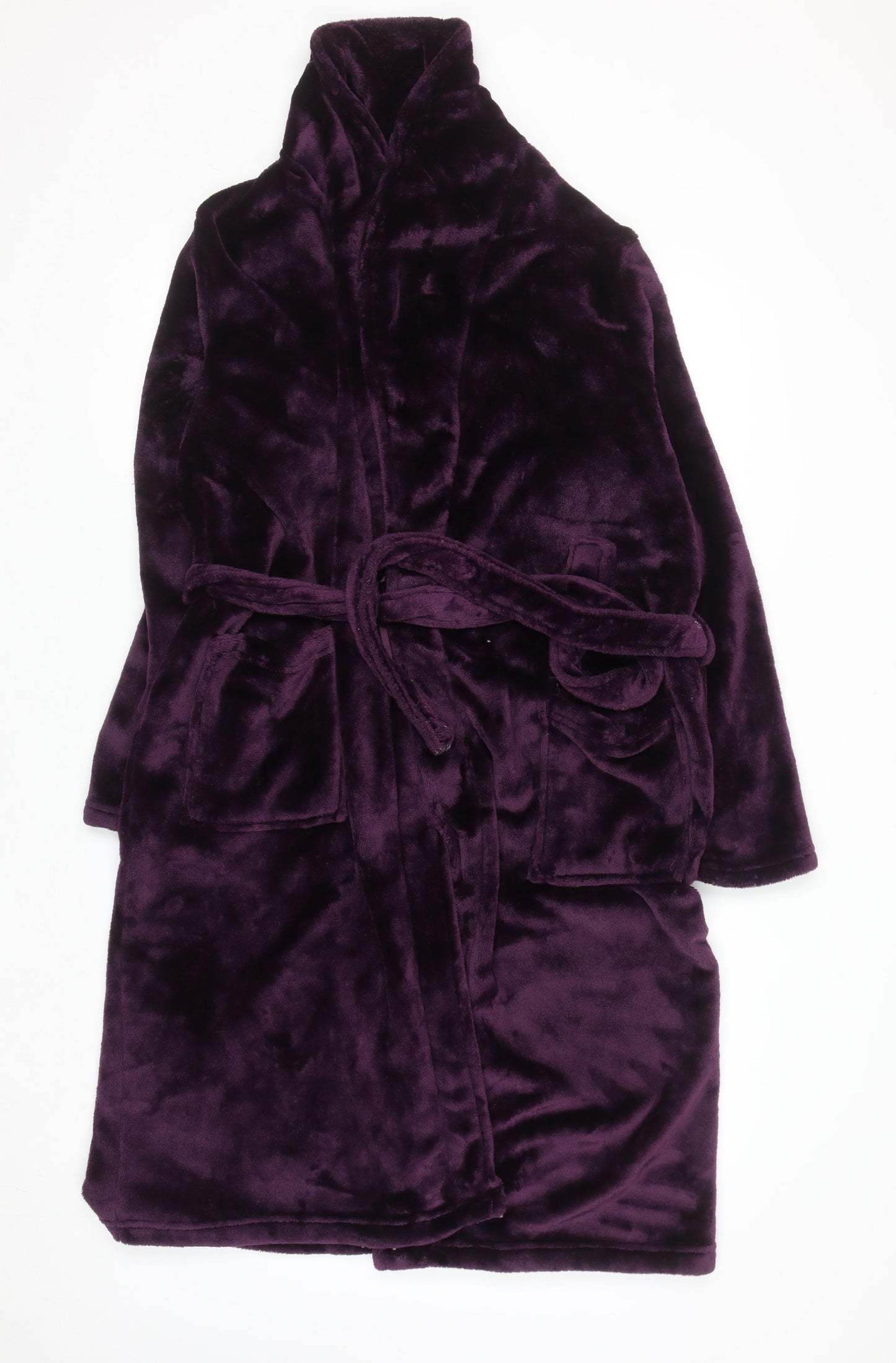 Dunnes Stores Women's Purple Fleece Robe Size 16 Winter Kimono Style