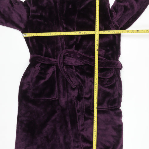 Dunnes Stores Women's Purple Fleece Robe Size 16 Winter Kimono Style