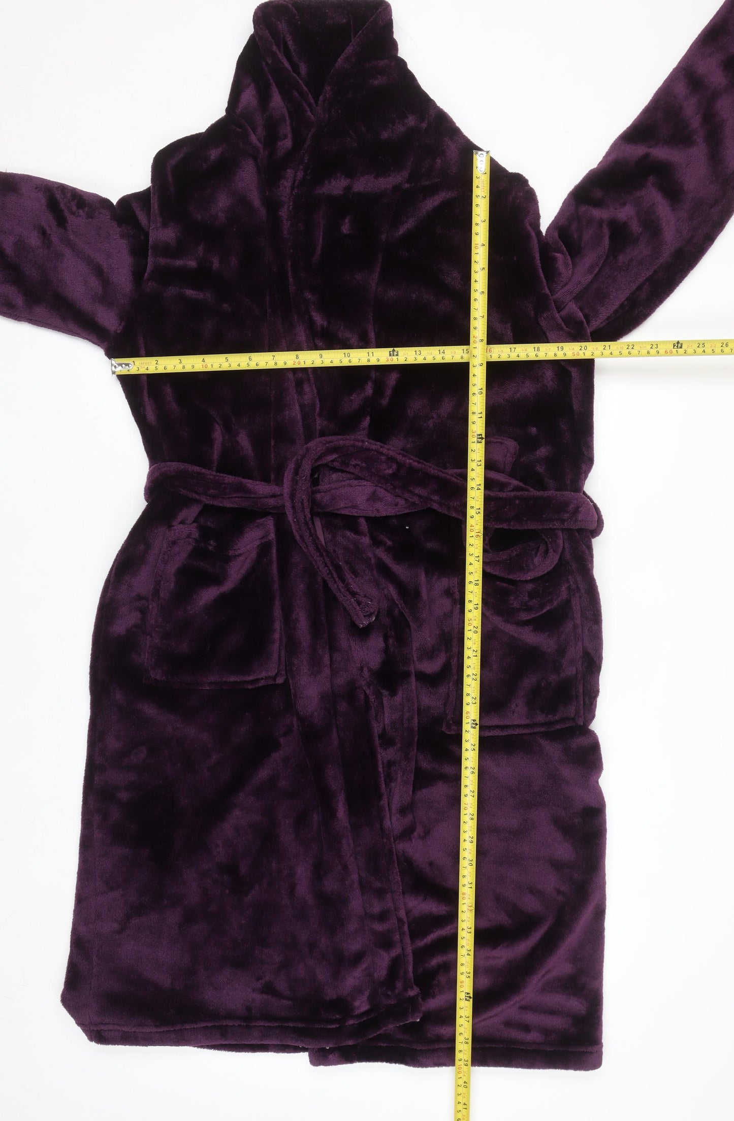 Dunnes Stores Women's Purple Fleece Robe Size 16 Winter Kimono Style