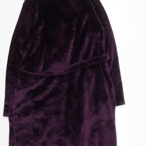 Dunnes Stores Women's Purple Fleece Robe Size 16 Winter Kimono Style