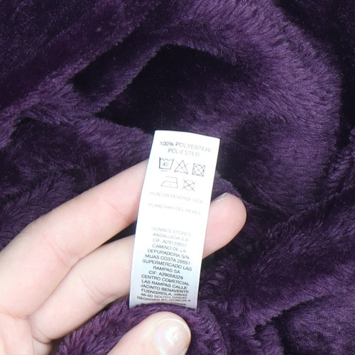 Dunnes Stores Women's Purple Fleece Robe Size 16 Winter Kimono Style