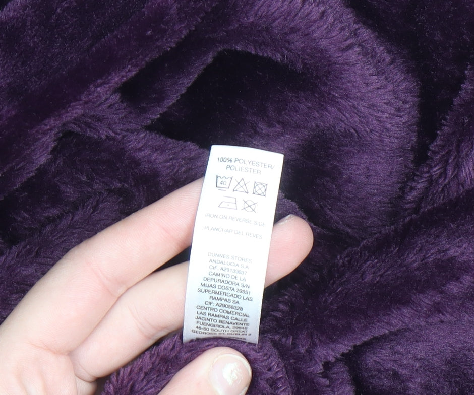 Dunnes Stores Women's Purple Fleece Robe Size 16 Winter Kimono Style