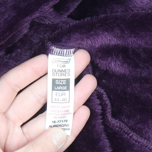 Dunnes Stores Women's Purple Fleece Robe Size 16 Winter Kimono Style