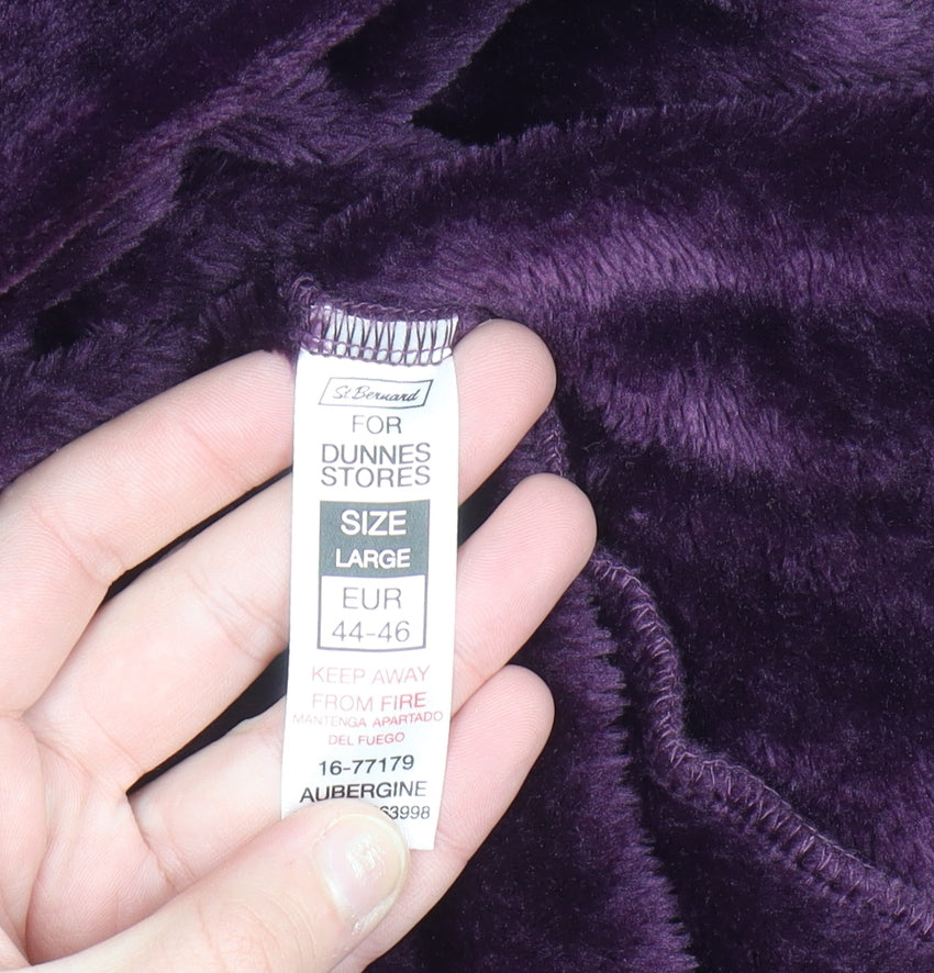 Dunnes Stores Women's Purple Fleece Robe Size 16 Winter Kimono Style