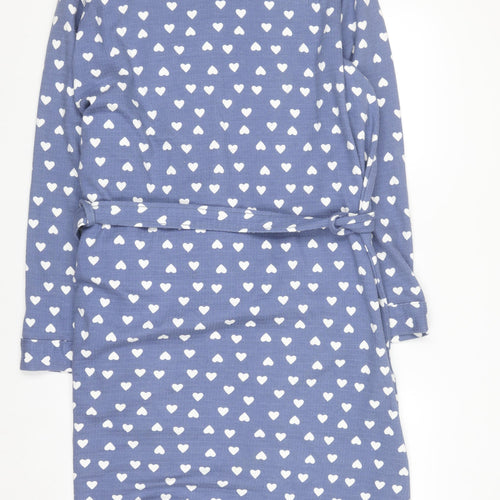 Marks and Spencer Women's Blue Heart Print Cotton Robe 16-18