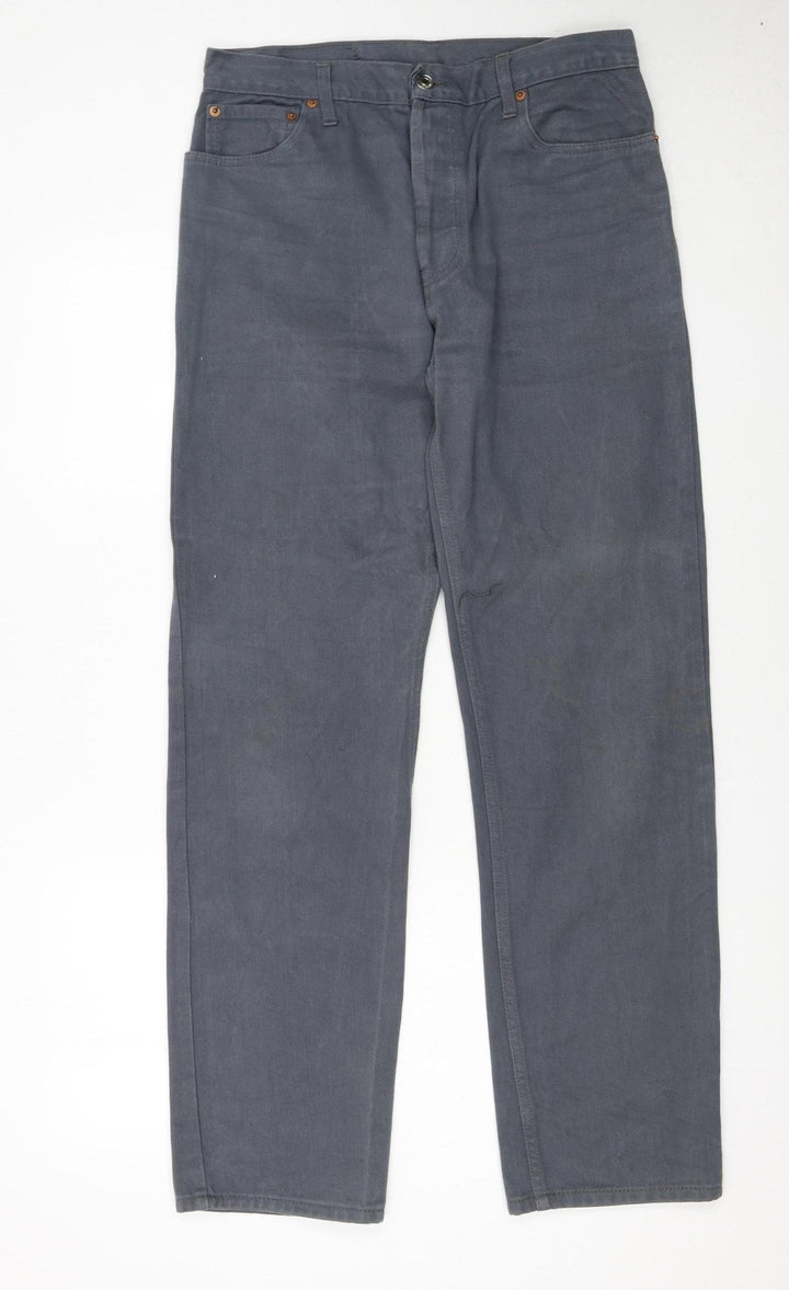 Levi Strauss 501 Men's Grey Jeans 33x36 Straight Leg Denim